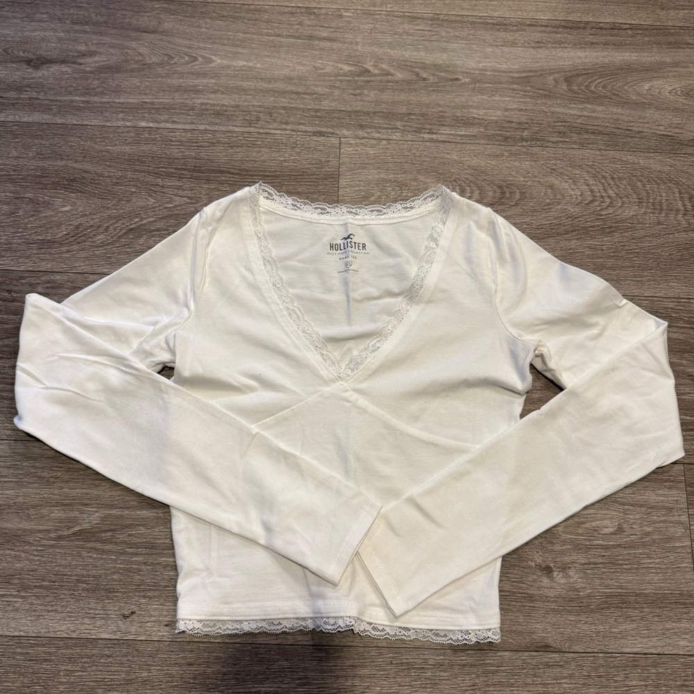 Hollister white long sleeve